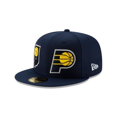 Indiana Pacers Gorra | New Era NBA Double Hit 59fifty Fitted Cap Mexico - Azules